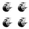 Service Caster 4 Inch Polyolefin Swivel Caster Set with Roller Bearings and Brakes SCC SCC-20S420-POR-TLB-4 - alternate 5